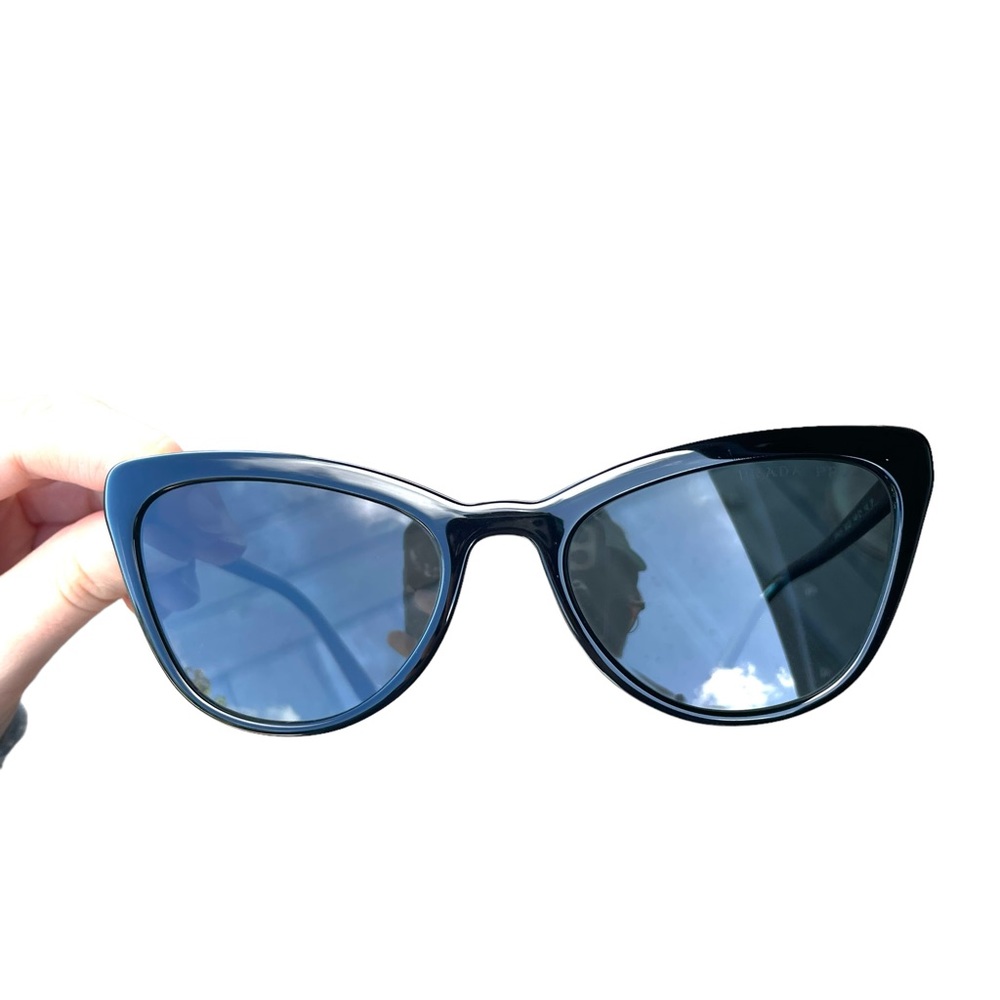 Prada Black Cat-Eye Sunglasses with Dark Lenses - Picture 11 of 12